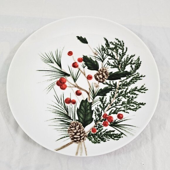 Biltmore Christmas Holiday Berry 8 ¼” Ceramic Salad Luncheon Plates – Set of 3 - Picture 13 of 16